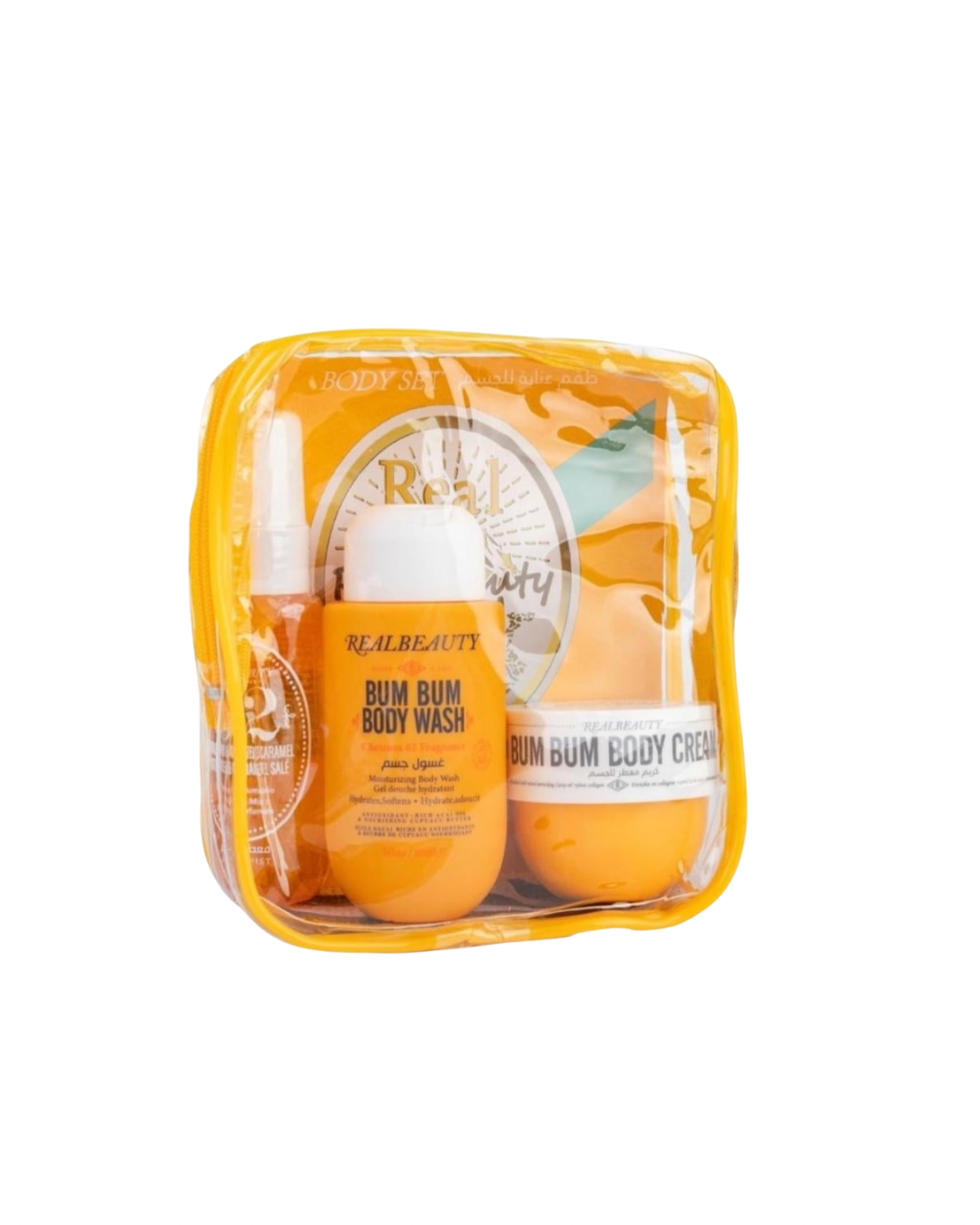 طقم العنايه بالجسم غسول ومعطر وكريم من ريال بيوتي - اورنج