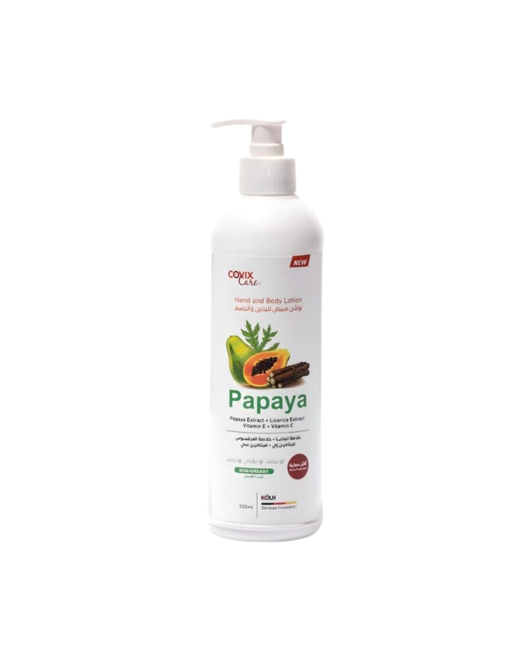 Hand and Body Whitening Lotion Premium Formula Papaya Extract with Licorice Extract and Vitamin E Blend 500ml