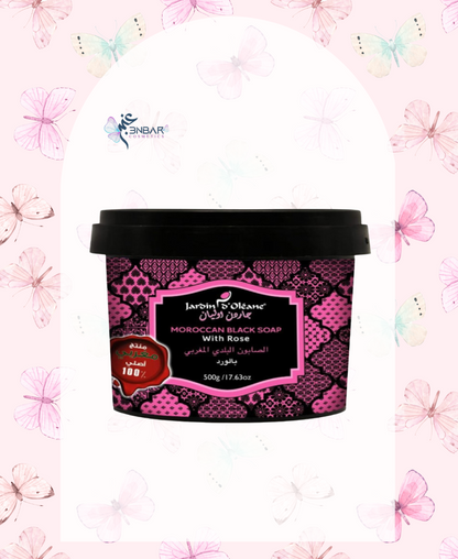 Moroccan Black Soap With Rose Scent