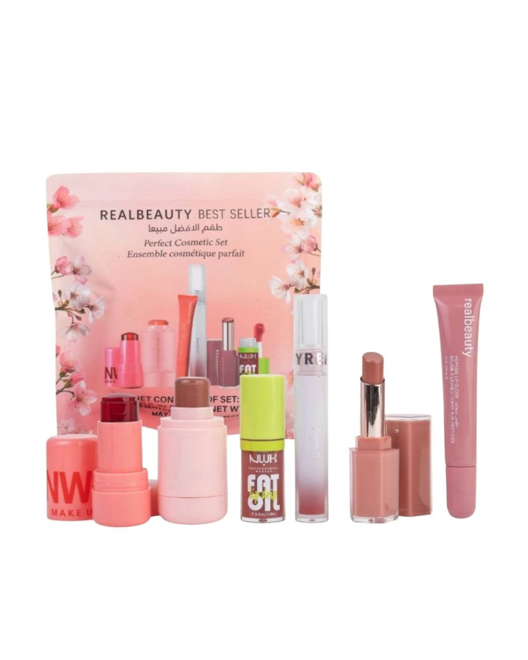 طقم مكياج الأفضل مبيعًا من ريل بيوتي للشفاه والخدود