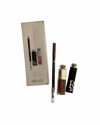 طقم روج ثلاث قطع ريل بيوتي (مرطب + محدد شفايف + روج ثابت) عدة درجات