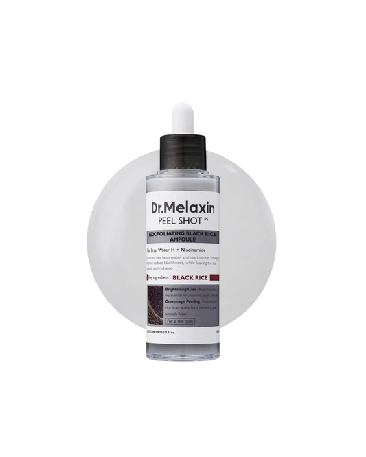 أمبول تقشير الأرز الأسود لإزالة الرؤوس السوداء والإشراقة من دكتور ميلاكسين - 80 مل
